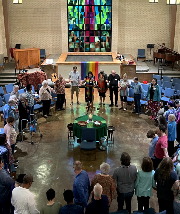 People Praying at Trinity Church of Austin