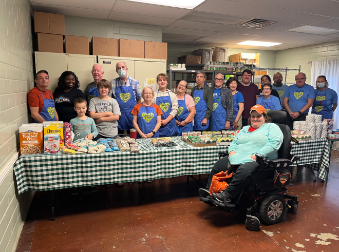 Volunteers at the Trinity Church of Austin Food Pantry
